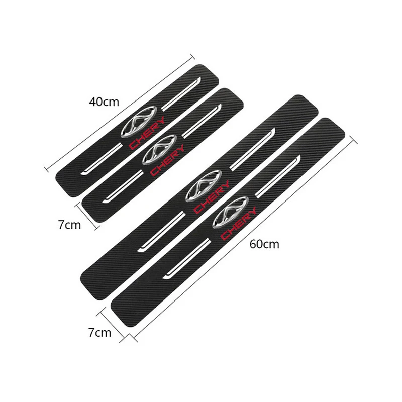 4Pcs Carbon Fiber Car Door Sill Plate Protective Sticker For Chery Tiggo 8 7 6 4 3 5x Pro Arrizo Omoda 5 FX Fulwin Face QQ 2023