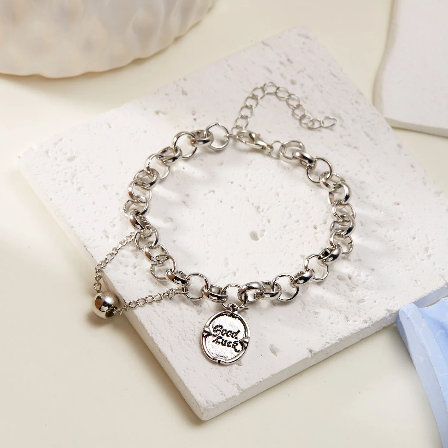 Vintage Dicke Ketten-Armbänder für Frauen Mode Perlen-Herz-Charm Strang-Armband Punk Ästhetischer Schmuck Party-Geschenk – Detail 11