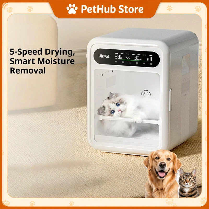 Jirpet F1 Automatic Pet Drying Box Intelligent Hair Dryer Five Sided Air Blowing Dehumidification Home Use For Cats And Dogs
