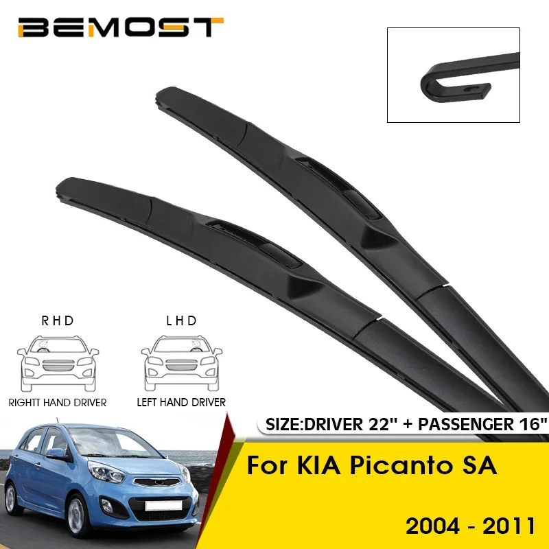 

Car Wiper Blades For KIA Picanto SA 2004-2011 Windshield Windscreen Front Window Blades 22"+16" Car Accessories