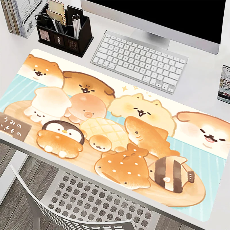 kawaii Mouse pad Cute Bread Dog Office Computer Desk Mat Large Gamer Keyboard Pad Anti Skid Gaming MousePad Decoracion carpet