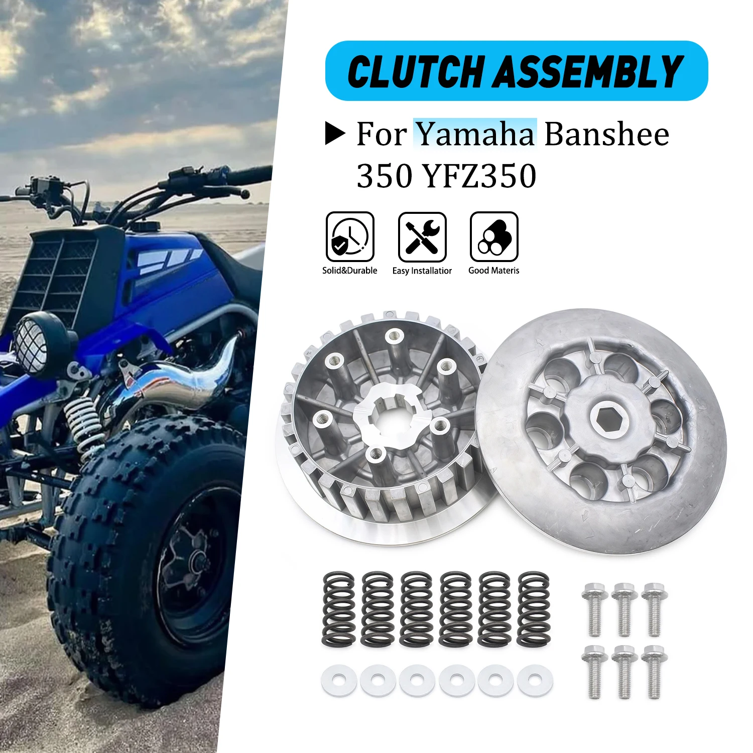 

Motorcycle For Yamaha Banshee 350 YFZ350 1987-2005 2006 Special Anniversary Limited Edition Clutch Kit Center Hub Pressure Plate
