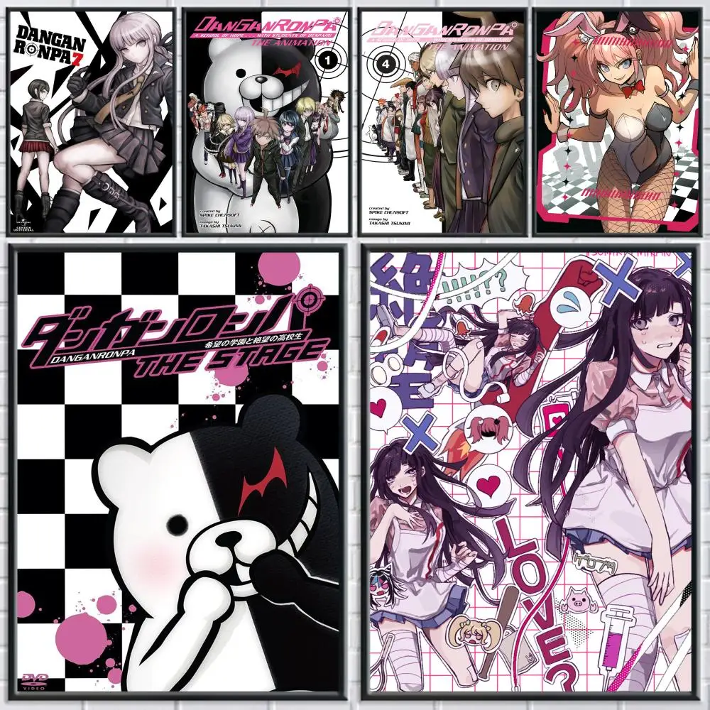 D-DanganRonpa-pegatinas de póster de Anime, pintura Mural, decoración autoadhesiva para dormitorio, sala de estar, hogar, calcomanías de pared HD, regalo