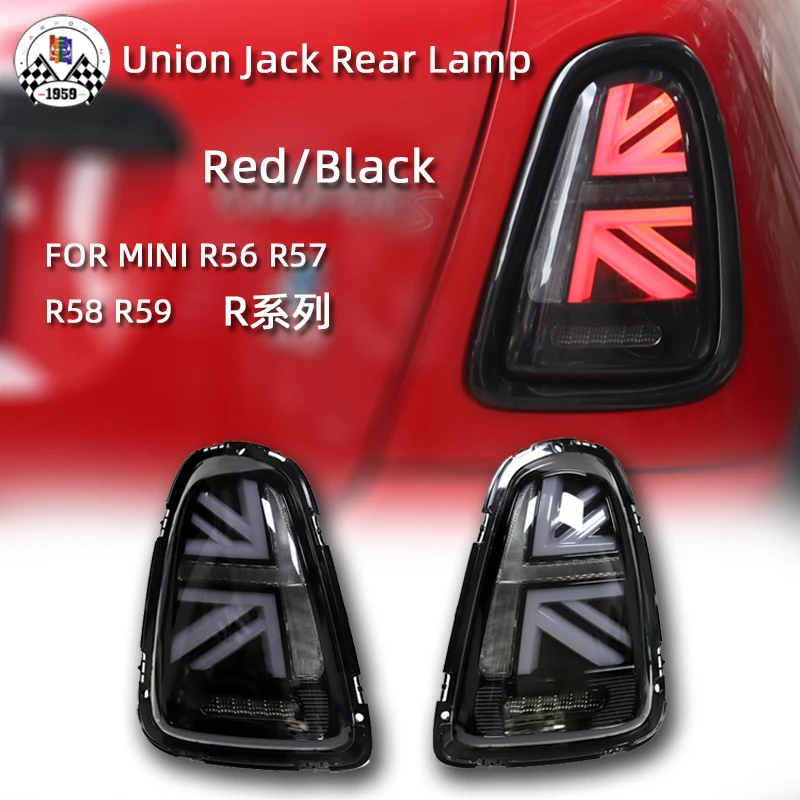 Brand New ABS Material Black Union Jack Style LED Tail Light Replacement part for mini cooper R56 R57 R58 R59  (2 Pcs/Set)