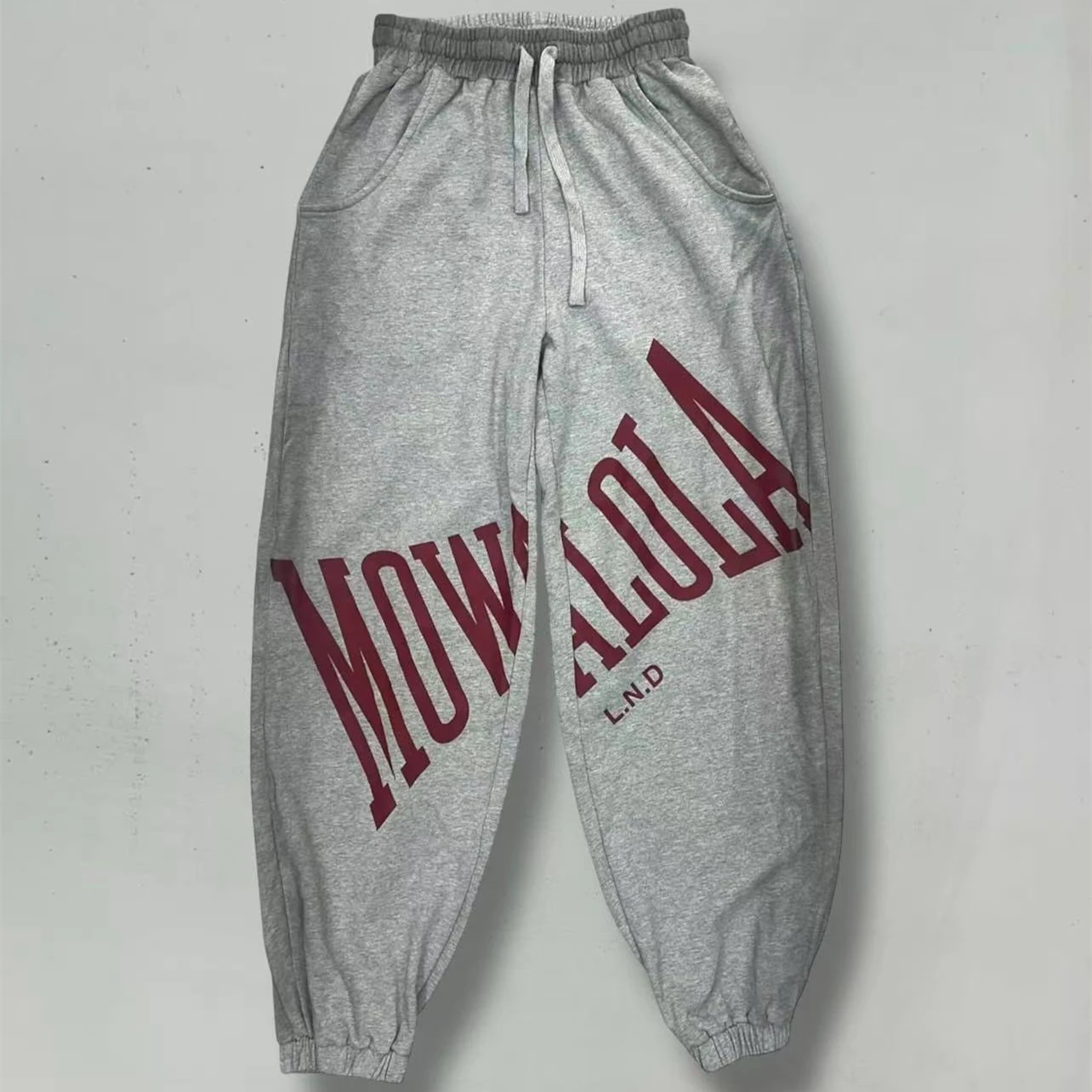 

Mowalola спрей цвет потертые широкие спортивные штаны мужские и женские брюки из плотной ткани спортивные штаны на шнурке