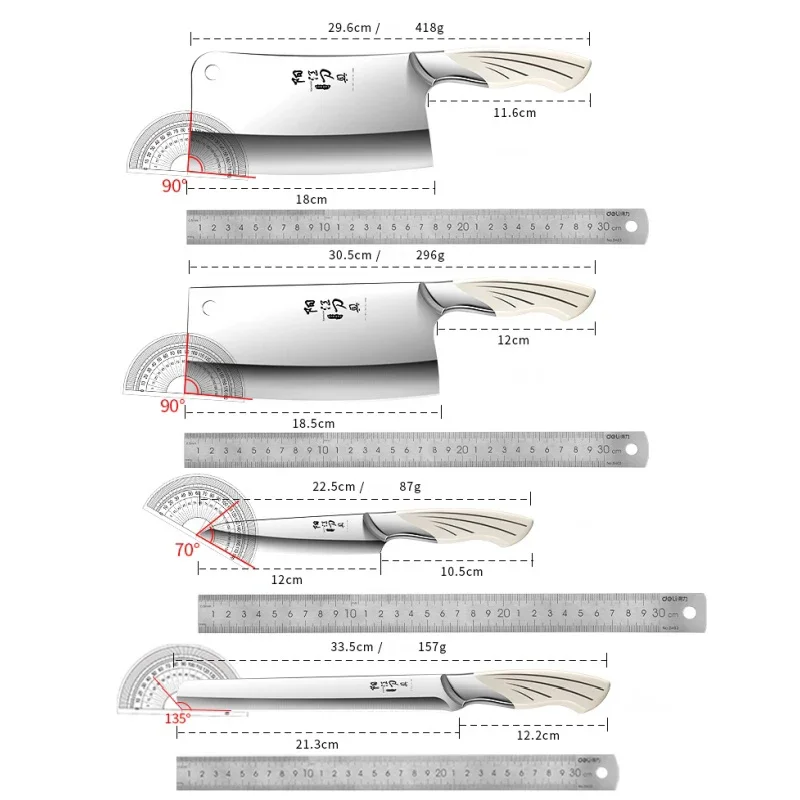 Kitchen Knife Set White Bird's Tail Knife Set High-grade Household Auxiliary Vegetable Knife Slicing Chopper TB9195