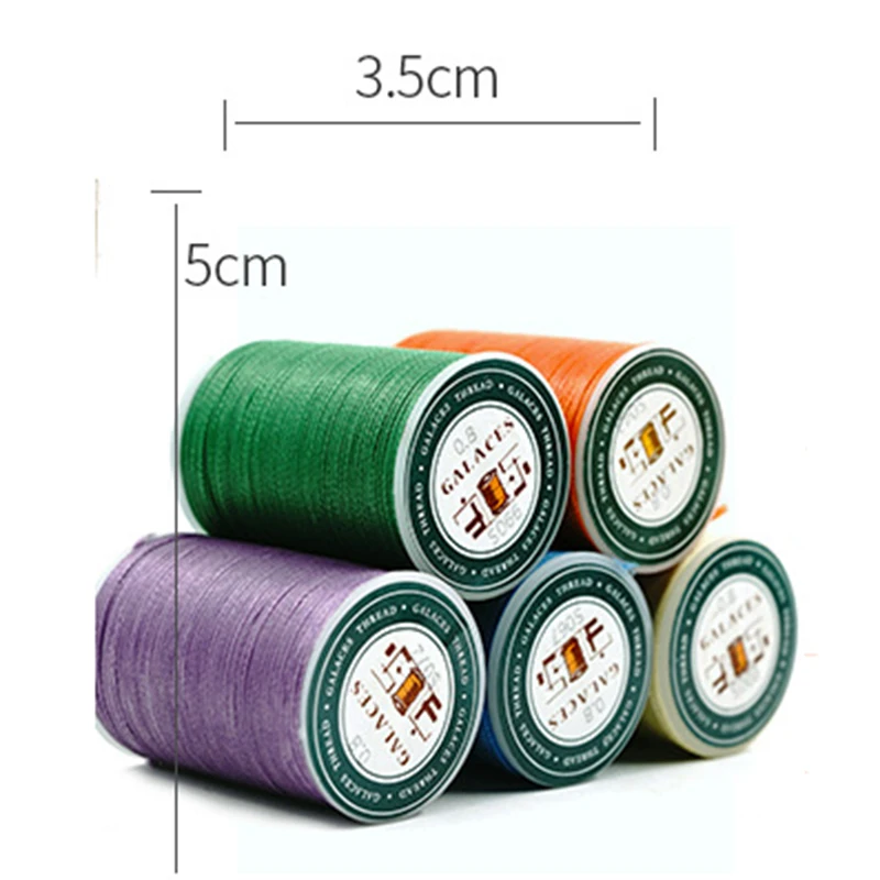 Flat Waxed Sewing Line, Thickness Waxed Thread for Leather Craft, Hand Stitching Thread, 0.8mm, 1.0mm