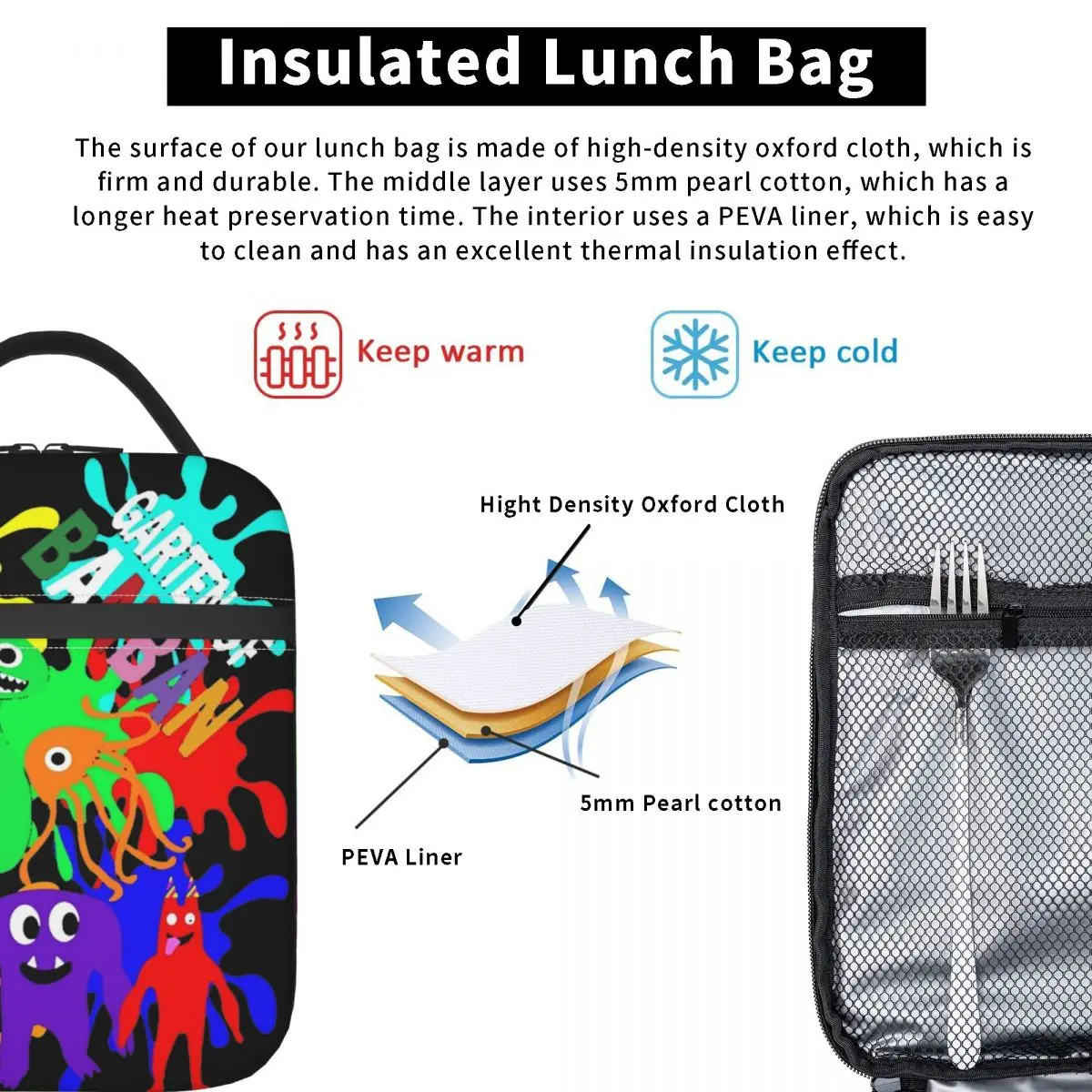 Garten von Banban Spiel Liebhaber isoliert Lunch Bag Lebensmittel behälter wieder verwendbare Thermo kühler Lunchbox für Schul büro