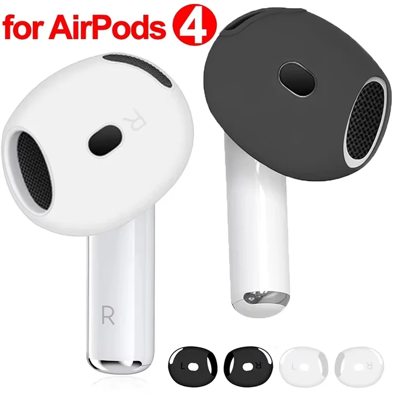 Embouts d'écouteurs antidérapants en silicone pour Apple AirPods 4e génération, ultra-fins, de remplacement, protection pour écouteurs, coque pour AirPods 4