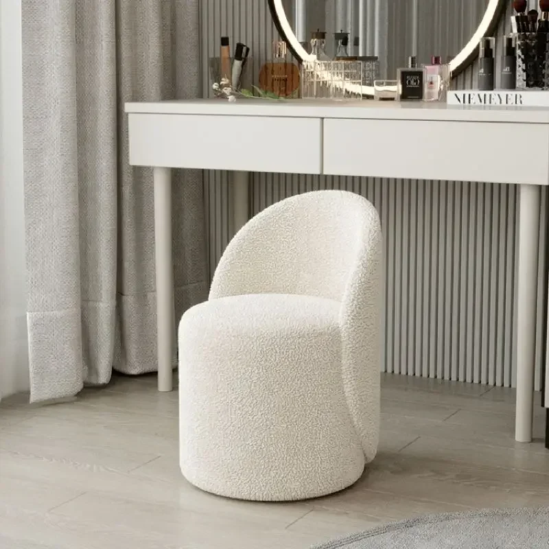 Ins Bedroom Round Stool Drop Chair Living Room Vanity Chair Pink High Simple Modern Stools Makeup Stool