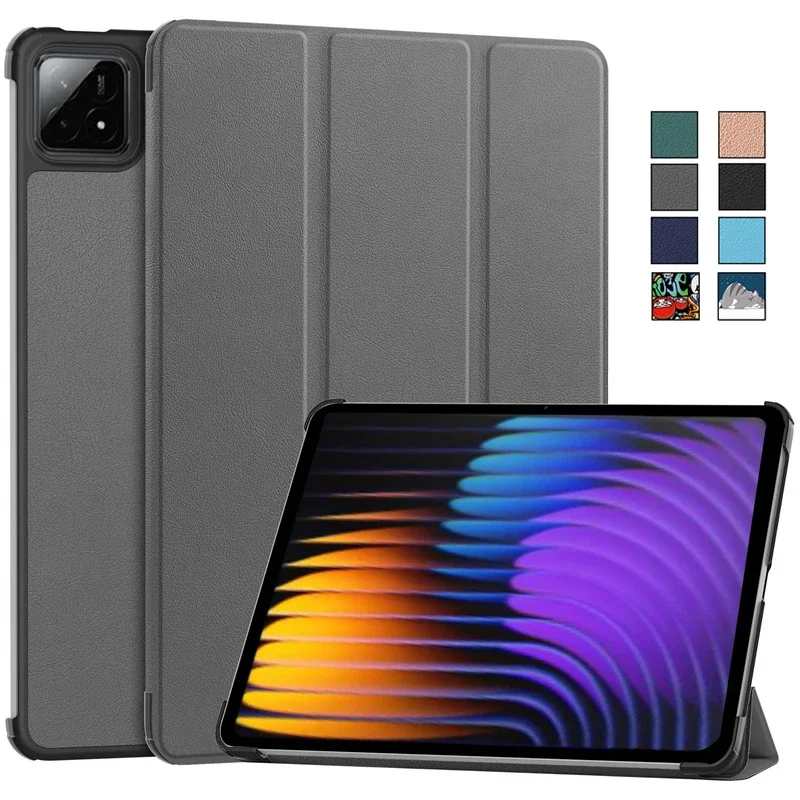 

Чехол для Xiaomi Pad 7 2024, тройной чехол из искусственной кожи с жесткой подставкой, смарт-чехол для Coque Mi Pad 7 Xiaomi Pad 7 Pro, 11,2 дюйма, чехол Funda
