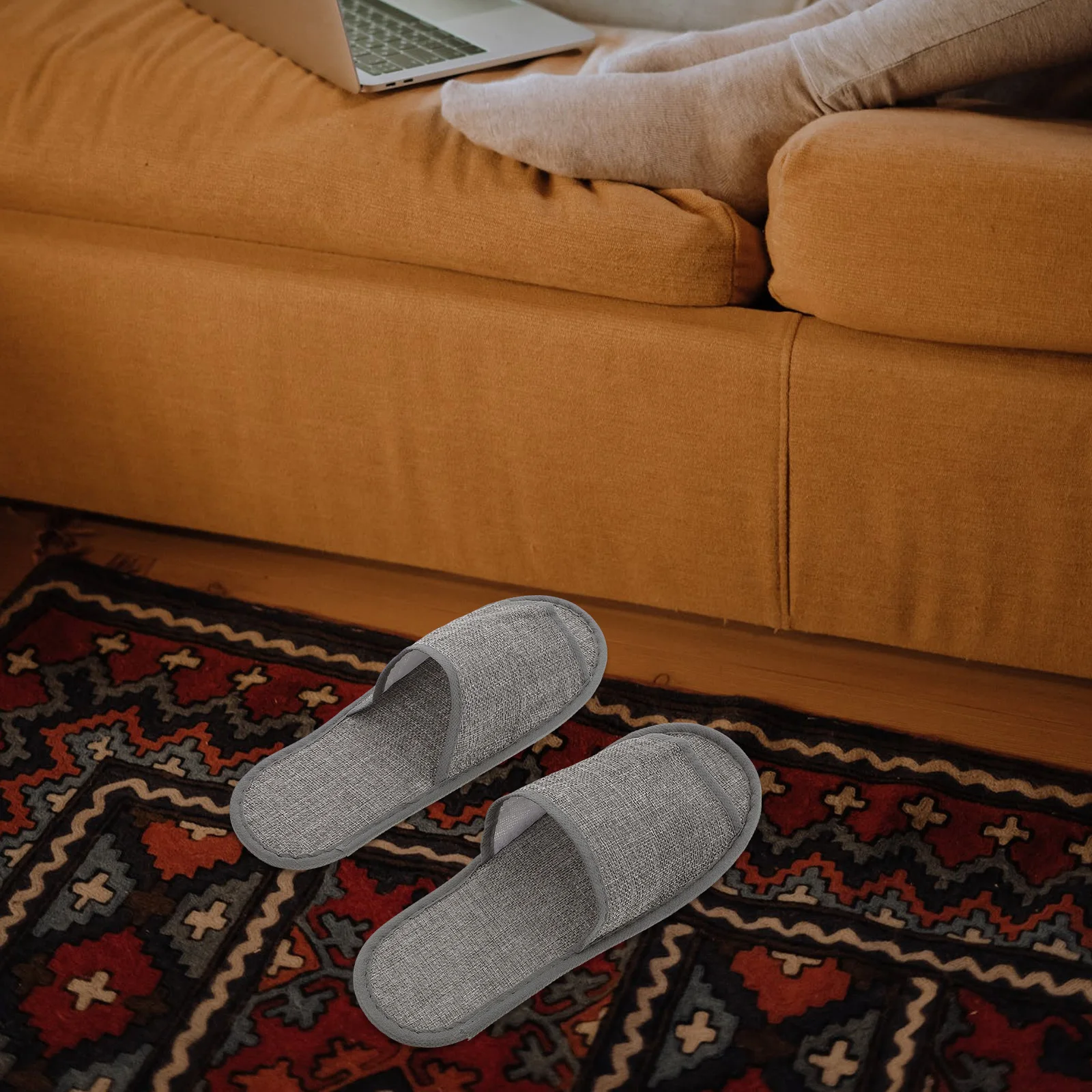 

10Pairs Anti-Skid Disposable Slippers Hotel Guest Soft Supple Travel Spa Indoor Non-Slip One-Time Use Comfortable