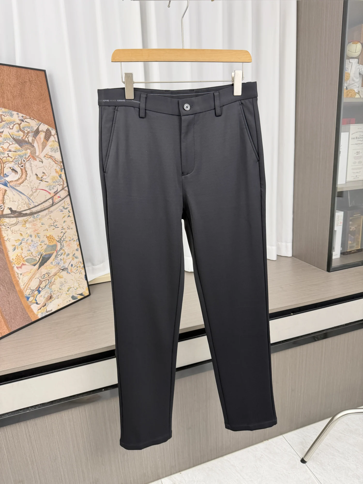 Comfortable Straight Leg Casual Pants Men's Fall Business Casual Versatile Commute Elastic Comfortable Breathable Pants
