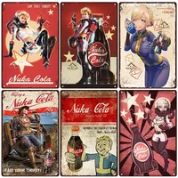 Nuka Cola Drink Posters Game Metal Sign Retro Sign Plaque Metal Vintage Wall Decor for Bar Pub Club Man Cave Decoration