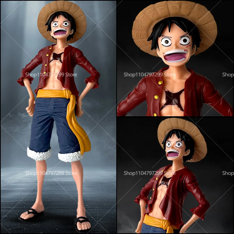 ฟิกเกอร์อนิเมะวันพีซ มังกี้ ดี ลูฟี่ ขนาด 28 ซม. ของเล่นฟิกเกอร์ลูฟี่ยิ้มมั่นใจ สามรูปแบบเปลี่ยนหน้าได้ โมเดลฟิกเกอร์แอคชั่นพีวีซี