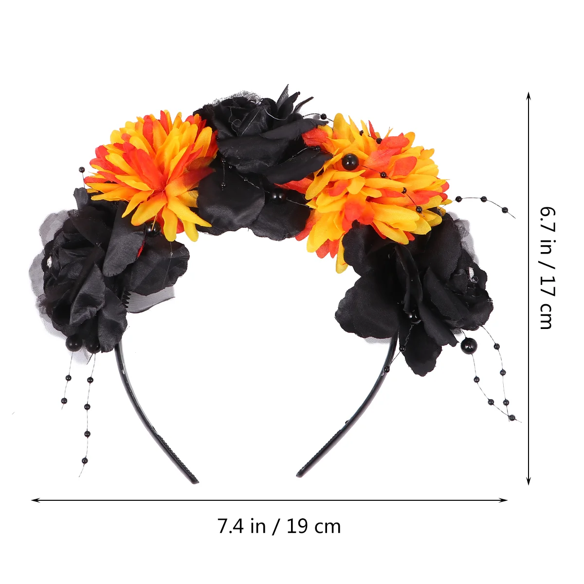 Diadema de Halloween con rosas, diademas para el pelo de señorita, diadema Floral, aro de tela de seda, tocado de flores simuladas