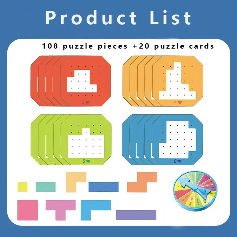 Jeu de puzzle de bureau créatif pour enfants, blocs de construction 3D, jouets mathématiques Tangram, jeu de forme de document de tableau, cadeaux pour enfants