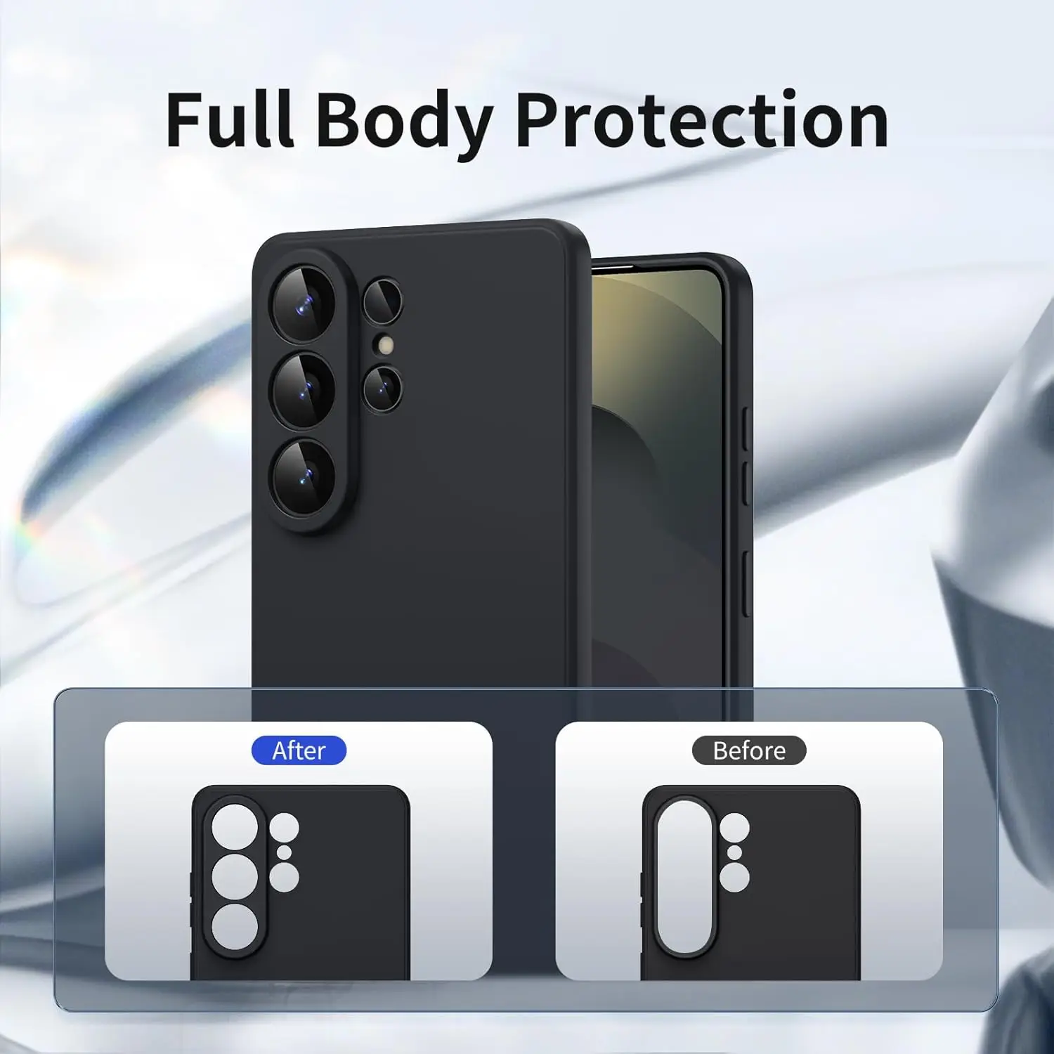 Stoßfeste schwarze weiche Rückabdeckung aus Silikon TPU Handyhülle für Samsung Galaxy S26 Ultra S25 S21 S22 S23 S24 FE S 26 Plus S26Ultra.