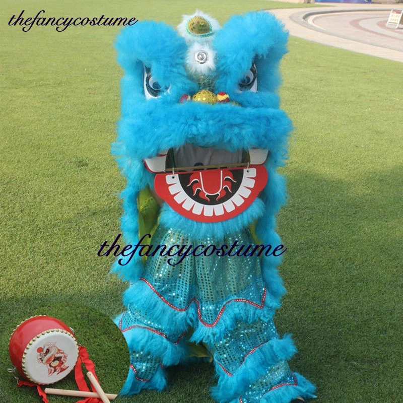 

14 Inch Royal Lion Dance Props Mascot Costume 5-12 Age One Drum Chinese Traditional Culture Party Carnival Festivall