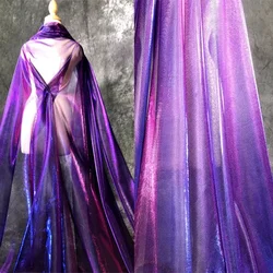 Glass Purple Blue Gradient Mesh Designer Fabric Star River Skirt Clothing DIY Colorful Light Clothing Fabric