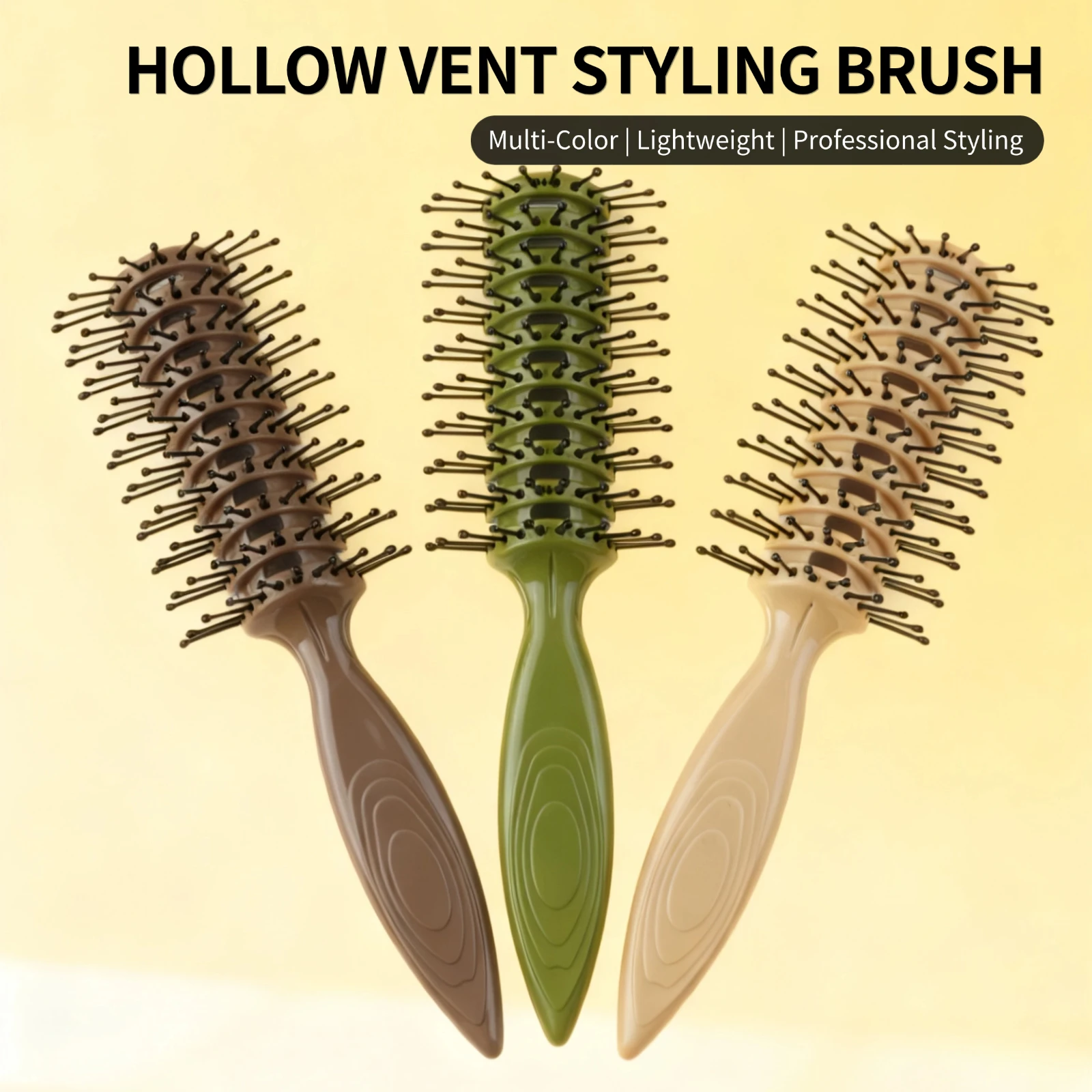 1PCS Peine de nailon hueco con dientes, antiestático, para desenredar el cabello, resistente al calor, para secado rápido, cepillo de peluquería y estilizado