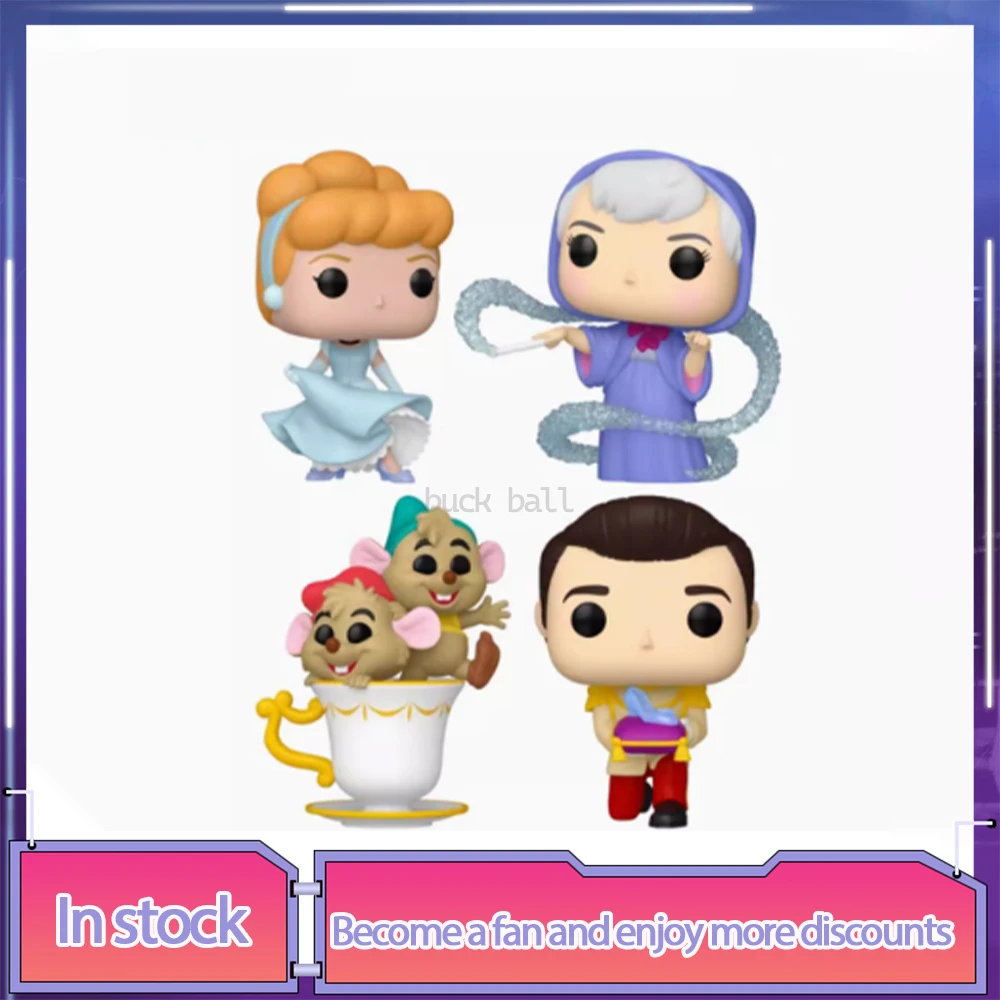 Frozen Figure Cinderella Fairy Godmother Prince Charming Jao&Gus Gus Anime Figures Cartoon Figurine Model Statue Doll Toys Gifts