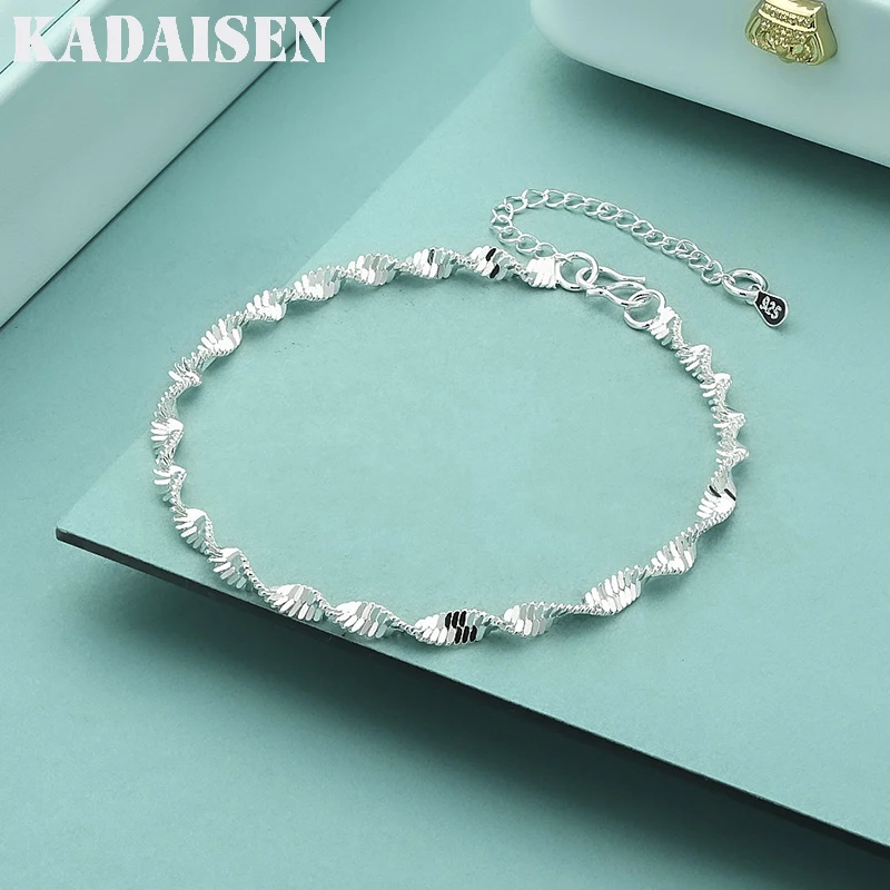 

Новый браслет из стерлингового серебра 925 пробы с геометрическим узором и витой цепочкой для женщин и мужчин, модный подарок на свадьбу, Рождество, изысканные ювелирные изделия