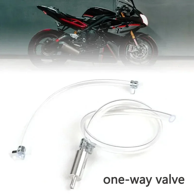 Motorcycle Brake Bleeder Kit Manual Fluid Extractor Pump with One-Way Check Valve Aluminum Hydraulic Brake Clutch Bleeding Tool