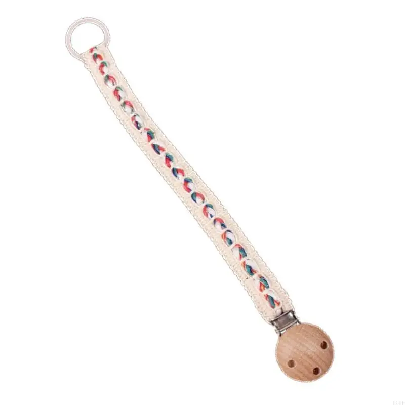 

E06F Floral Pattern Pacifier Holder Anti lost Design Infant Pacifier Strap for Babies