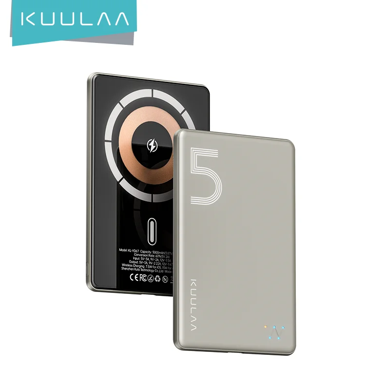 KUULAA 20W 5000mAh Magsafe Power Bank Charging External Battery Portable Charger Magnetic WireIess PowerBank For iPhone 16 15 14