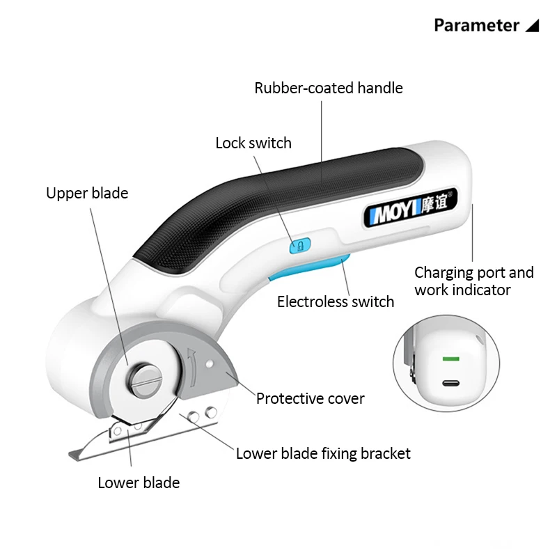 Cordless Electric Scissors USB charging Cloth Cutting Machine Electric Tailoring Scissors Cutting Cotton Fabric/leather/cloth