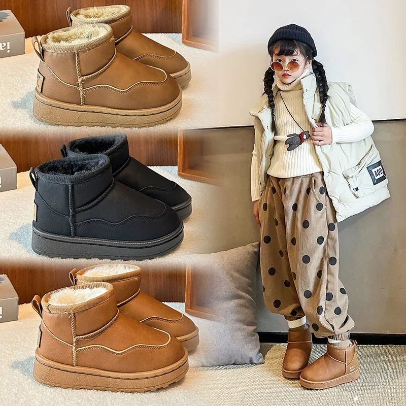 2026 New Fashion Children Casual Shoes Girls Boys Cotton Snow Boots Warm Kids Boots Boy Winter Cotton Shoes Sneakers