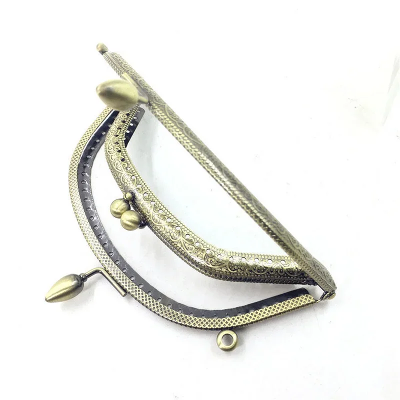 14cm Arch Double Clips Purse Frame Double Layer DIY Metal Frame Purse for Clutch Coins Bag Handle Kiss Clasp Lock Diy Craft