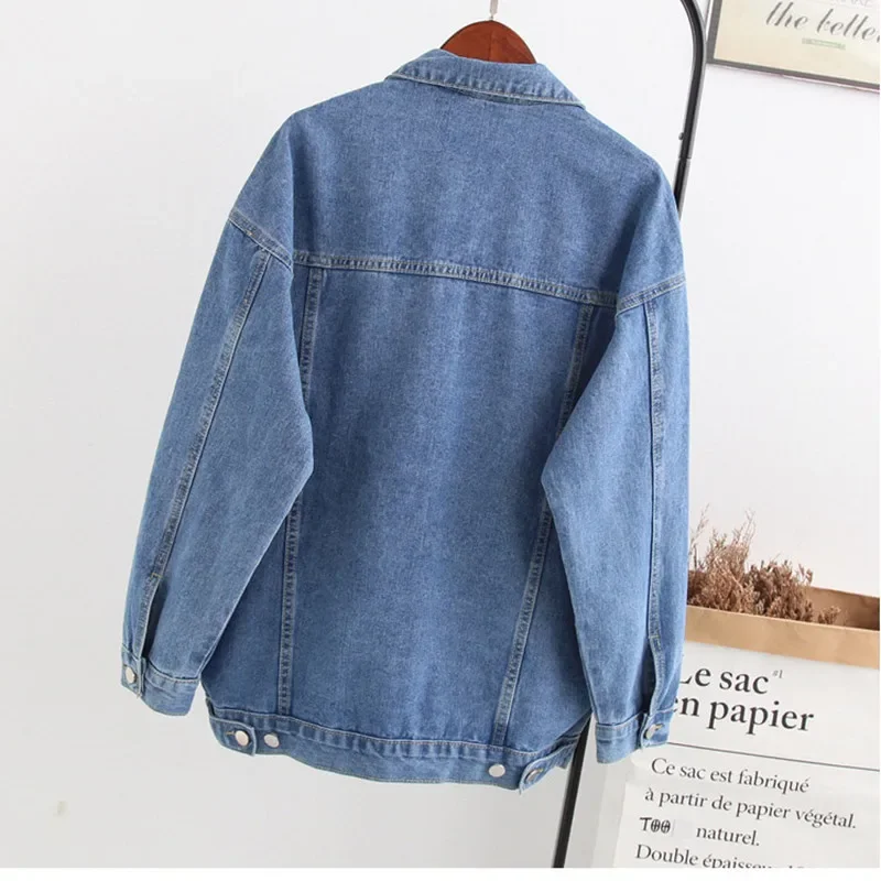 New Korean Fashion Denim Jacket Women Outerwear Oversized Jeans Jackets Female Vintage Loose Streetwear Clothes