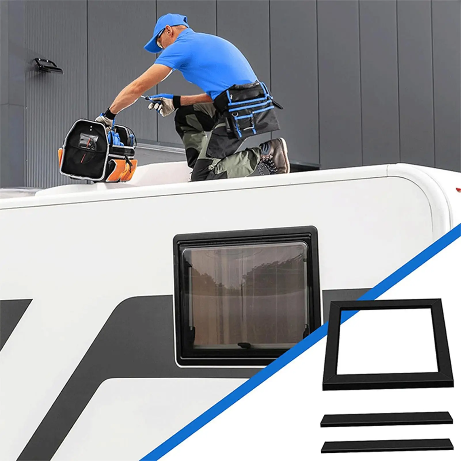 

RV Roof Air Conditioner Gasket EVA Waterproof Leveling Pad RV Air Conditioner Picture Frame Gasket For Home Dorm Hotel Bathroom