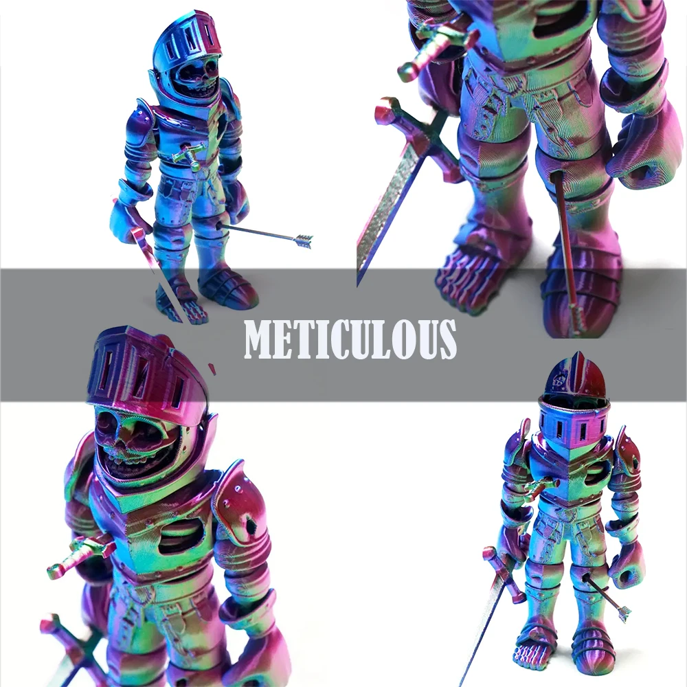 3D Printed Skeleton Knight Toys Model Multi-joint Ornament Kids Toys Realistic Animal Figures Decorative Desktop Boys Gifts Toy