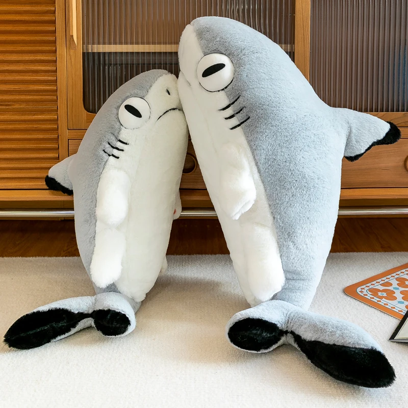 130cm Cute Soft Shark Cat Plush Toys Office Nap Stuffed Animal Pillow Home Comfort Cushion Christmas Gift Doll for Kids Girl