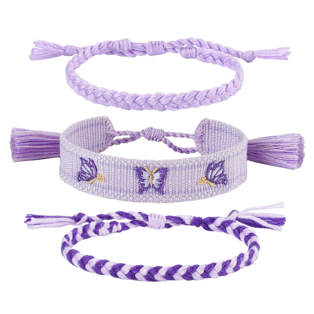 

Butterfly hand-woven Europe and the United States friendship bracelet set of fashion letters embroidery tassel couple hand rope