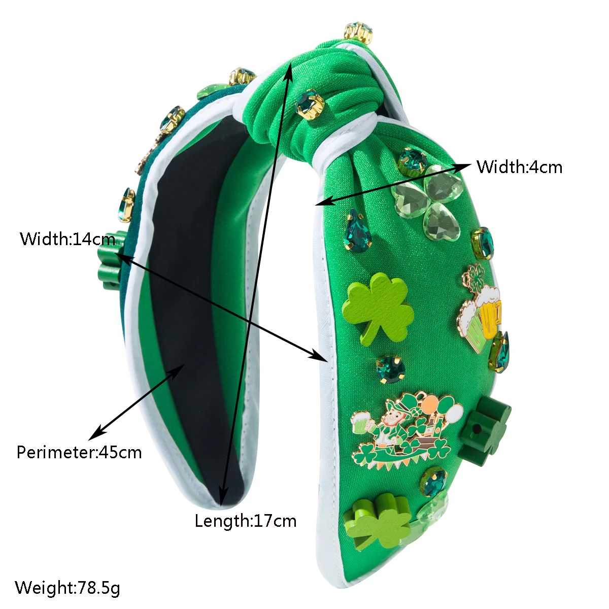 New Irish Green Hat Festival Headband St. Patrick's Day Diamond Clover Accessories Green Hair Accessories