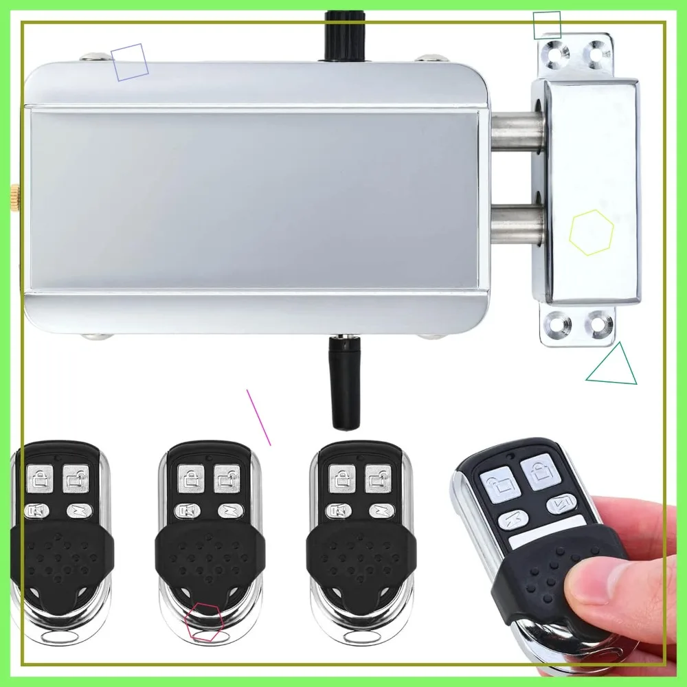 

Smart Electronic Deadbolt with 4 Remote Controls - Keyless Hidden Door Lock for Home Security