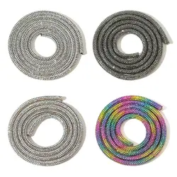 Round Shoelace Shoes Bags Bridal Dress Rhinestone Rope Rhinestone Glass Crystal Cord Full Rhinestone Pipe