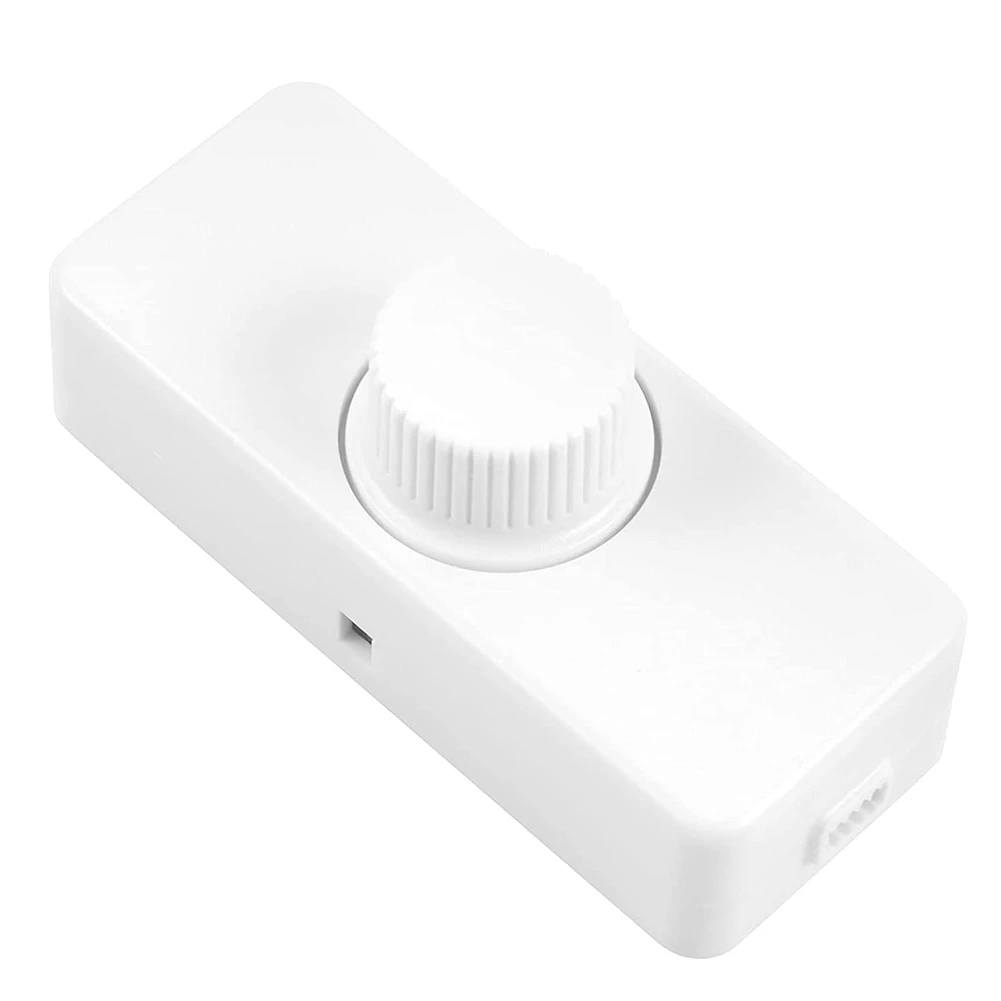 Inline LED Dimmer Switch, Built-in Rotary ON/OFF and Knob Control Dimmer for Dimmable 3-100W LED/Incandescent White