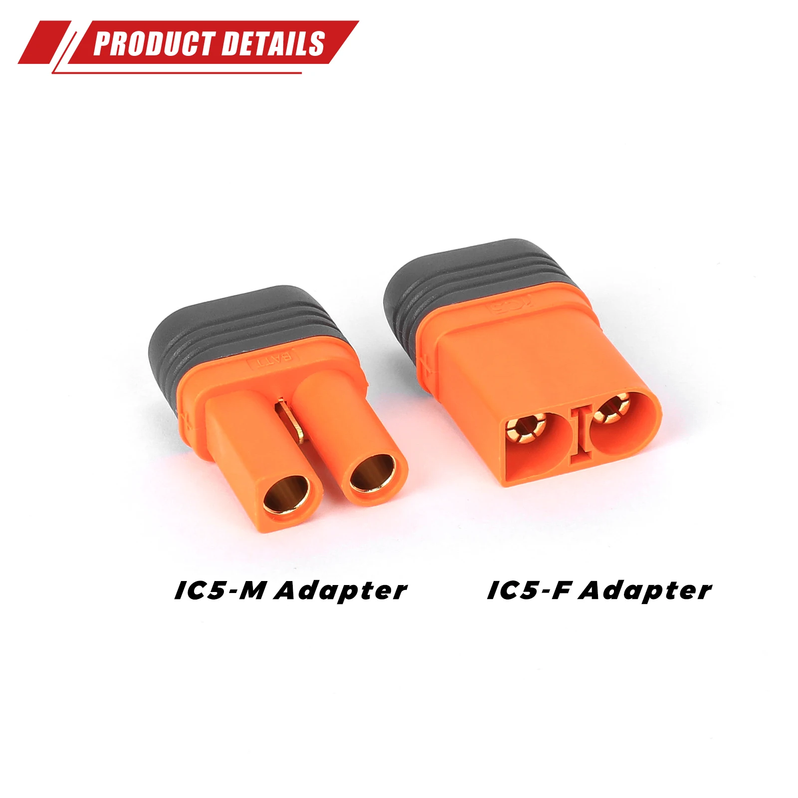 RCAWD IC5 Female & IC5 Male Connector Set for RC Car Battery Spektrum SPMXCA502 Wiring Harness