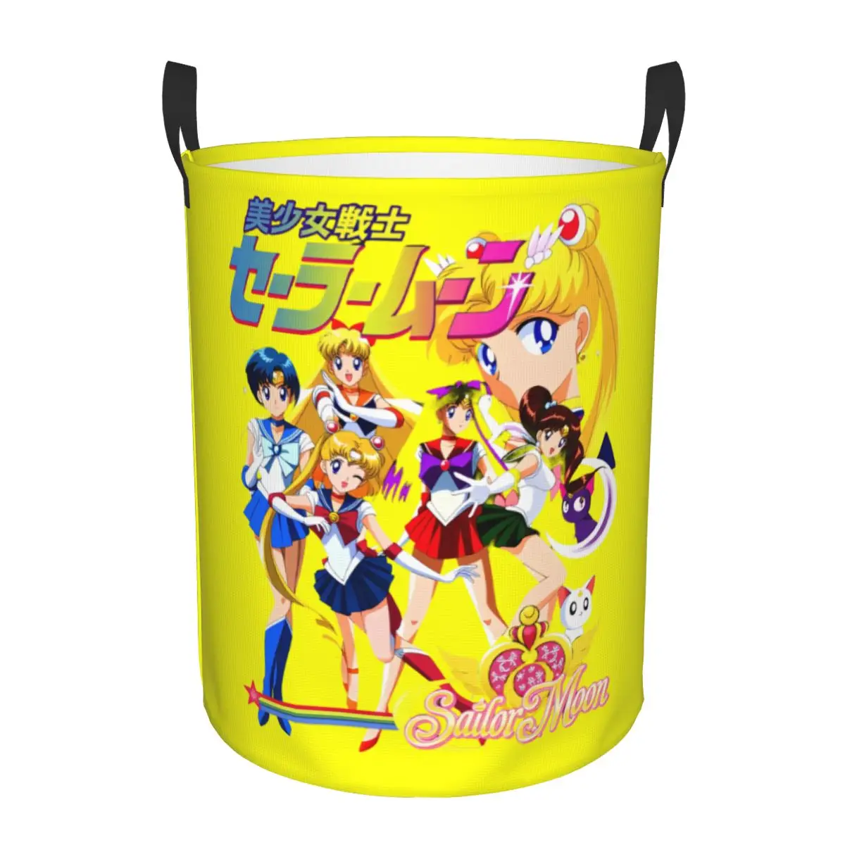 

Anime Sailor Moon Laundry Basket Collapsible Cartoon Laundry Hamper for Household Items Bathroom Organizer Storage Bins