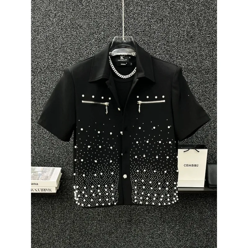 

Мужские рубашки с короткими рукавами 2025 года. Модные повседневные красивые персонализированные универсальные модные повседневные и универсальные топы.