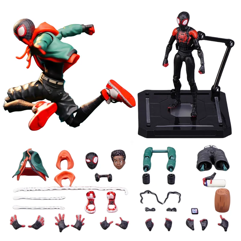 Spider-Man：Into the Spider-Verse Miles Morales Action Figure Model Peter Parker Miles Figurine Toys Doll kid Toy Gift