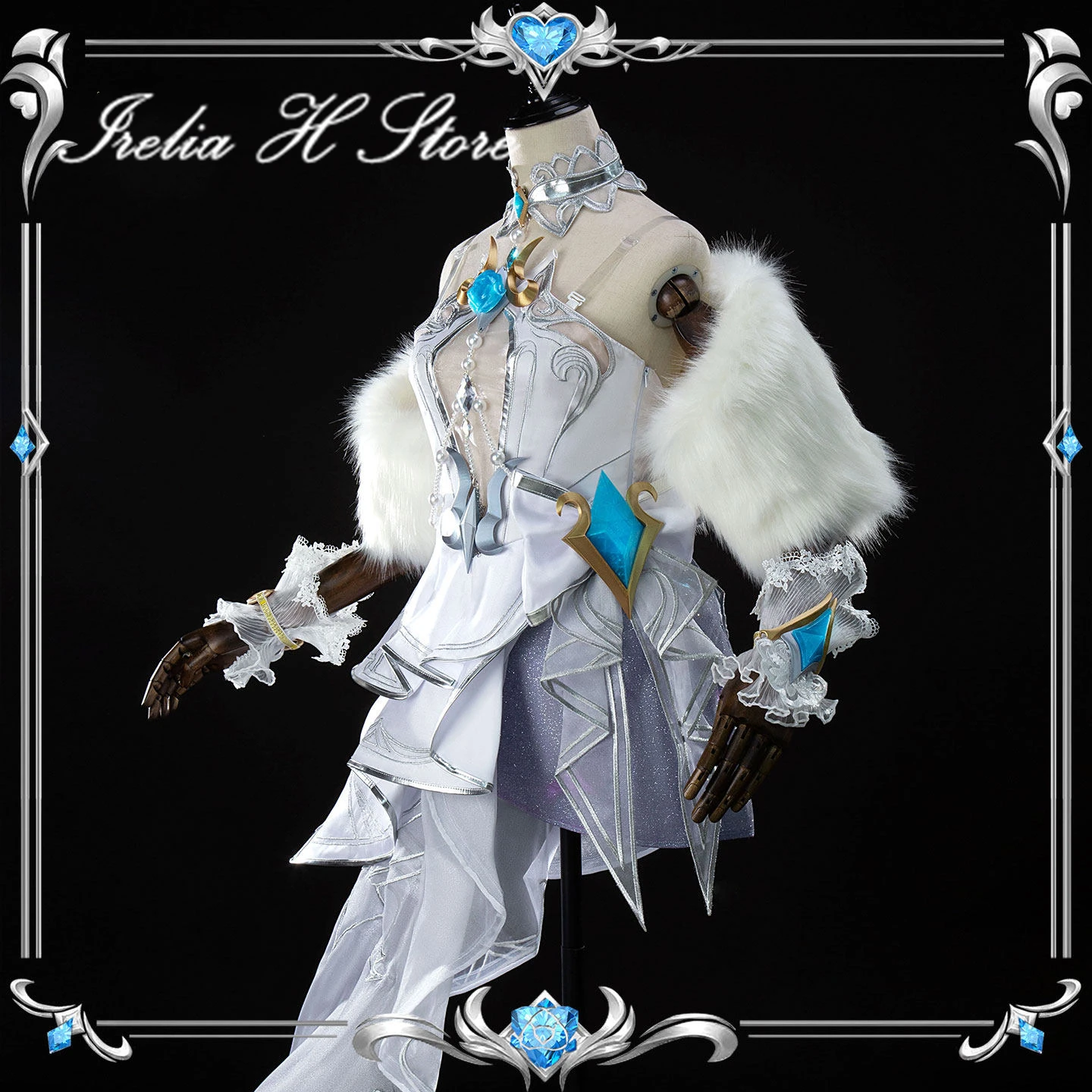 

Irelia H Store Ahri Crystal Rose LOLM Ahri Cosplay Costume Women Halloween dress Female