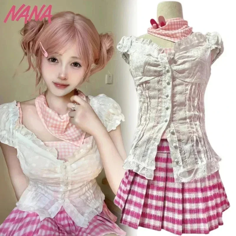 e,4;v'6\k/Anime Komatsu Nana Cosplay Costume Girl Pink Skirt Date Outfits Cute Uniform Carnival masquerade Party 5;g'8.n/3\ view 4