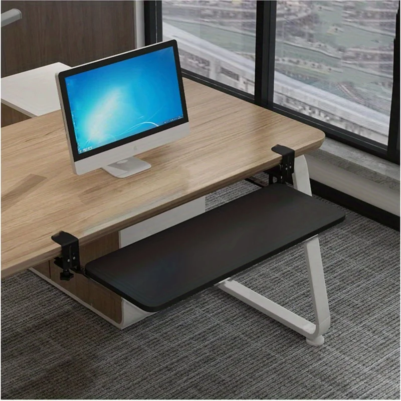 Keyboard Tray Ergonomic Sliding Under Desk Keyboard and Mouse Platform Retractable Undermount Drawer computer desk