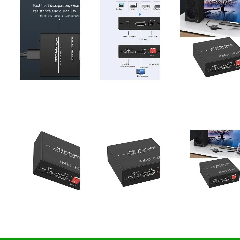 

U55C 4K HDTV-совместимый эмулятор Edid Edid Copier для бесшовного слухового/видео в домашних кинотеатрах и конференц-зале